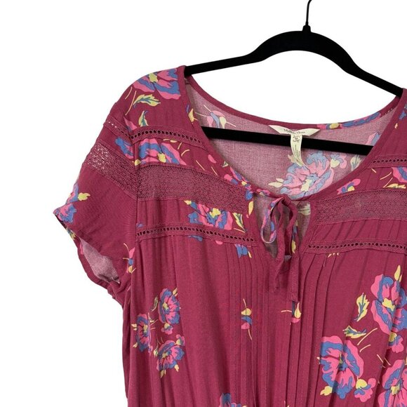 Matilda Jane Women's Pink Floral Rayon Lace Detail Dress Size M - Picture 3 of 12